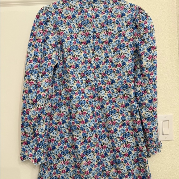 Nasty Gal Blue Floral Long Sleeve Blouse - Picture 4 of 5